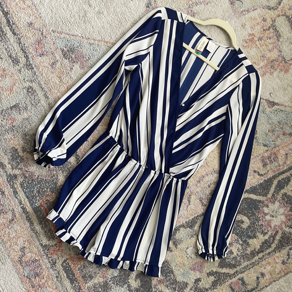 Mimi Chica Blue and White Striped Romper/Playsuit
